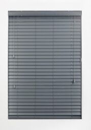 Furnished Dark Grey Faux Wood Venetian Blind - 50mm Slats String Window Blinds for Home & Office - Size: 50 cm width x 150 cm drop - thumbnail 3