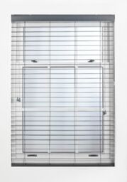 Furnished Dark Grey Faux Wood Venetian Blind - 50mm Slats String Window Blinds for Home & Office - Size: 50 cm width x 150 cm drop - thumbnail 4