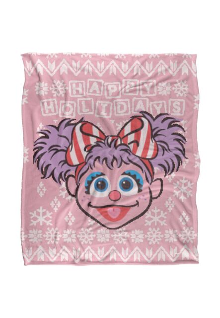 Sesame Street Abby Cadabby Ugly Christmas Sweater Silky Touch Super Soft Throw Blanket 152 X 127 cm in White - image 1