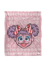 Sesame Street Abby Cadabby Ugly Christmas Sweater Silky Touch Super Soft Throw Blanket 152 X 127 cm in White - thumbnail 1