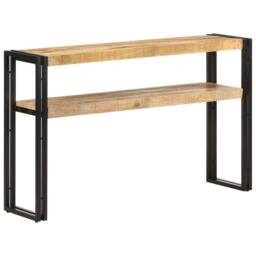 Berkfield Home Dense Console Table 120x30x75 cm Rough Mango Wood in Brown - Size: 120 x 30 x 75 cm - thumbnail 7