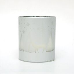 Shatchi 14cm Christmas Decorated Vase Led Silver Glass Vase / Forest - thumbnail 3