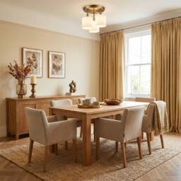 Happy Homewares Designer Semi Flush Ceiling Light with Fluted Opal Glass Shades in Metallic Gold - thumbnail 6