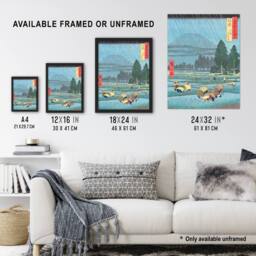 "Artery8 Ono Distant View Mount Daisen Wall Art Print Hiroshige in Blue - Size: W12"" x H16""" - thumbnail 3