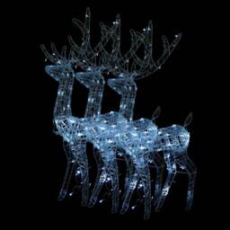 Berkfield Home Acrylic Reindeer Christmas Decorations 3 pcs 120 cm Cold White