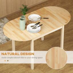 Wyld Haus Fico Pine Drop Leaf Dining Table Natural Wood Seats 4 - 6 - thumbnail 5
