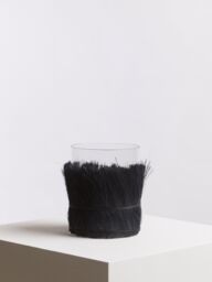 Orsina Coastal Styled Large Candle Holder, Modern Candle Holder, Round Glass Candle Holder in Black - thumbnail 3
