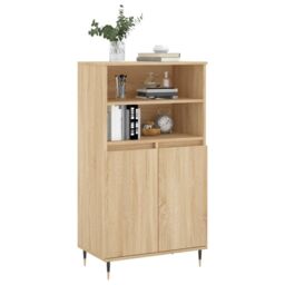 Berkfield Home Highboard Sonoma Oak 60x36x110 cm Engineered Wood in Brown - Size: 60 x 36 x 110 cm - thumbnail 3