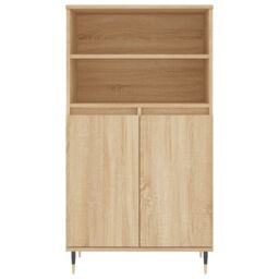 Berkfield Home Highboard Sonoma Oak 60x36x110 cm Engineered Wood in Brown - Size: 60 x 36 x 110 cm - thumbnail 5