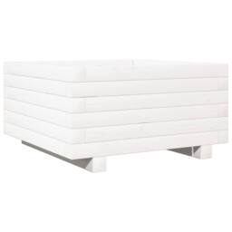 Berkfield Home Decorative Garden Planter White 50x50x26.5 cm Solid Wood Pine - thumbnail 3