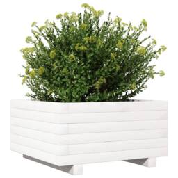 Berkfield Home Decorative Garden Planter White 50x50x26.5 cm Solid Wood Pine - thumbnail 4