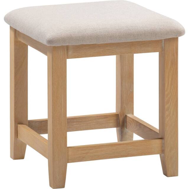 Seconique Windsor Ivory Dressing Table Stool (Fully Assembled) in Light Oak - image 1