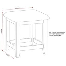 Seconique Windsor Ivory Dressing Table Stool (Fully Assembled) in Light Oak - thumbnail 3
