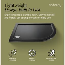 Balterley Premium Shower Tray - Right Hand Offset Quadrant - 1200mm x 900mm - Slate Grey - thumbnail 3