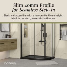 Balterley Premium Shower Tray - Right Hand Offset Quadrant - 1200mm x 900mm - Slate Grey - thumbnail 4