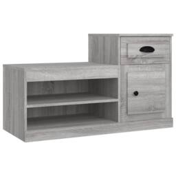 Berkfield Home Shoe Cabinet Grey Sonoma 100x42x60 cm Engineered Wood - Size: 100 x 42 x 60 cm - thumbnail 3