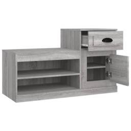 Berkfield Home Shoe Cabinet Grey Sonoma 100x42x60 cm Engineered Wood - Size: 100 x 42 x 60 cm - thumbnail 8