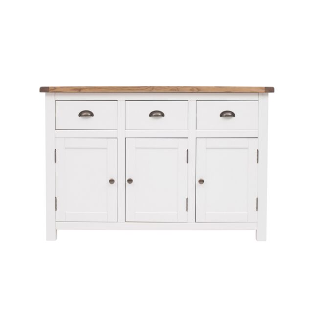Cabinet Bits Lovere Off-White 3 Drawer 3 Door Sideboard Brass Cup Handle - image 1