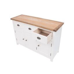 Cabinet Bits Lovere Off-White 3 Drawer 3 Door Sideboard Brass Cup Handle - thumbnail 5