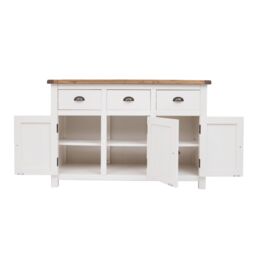 Cabinet Bits Lovere Off-White 3 Drawer 3 Door Sideboard Brass Cup Handle - thumbnail 4
