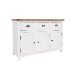 Cabinet Bits Lovere Off-White 3 Drawer 3 Door Sideboard Brass Cup Handle - thumbnail 2