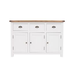 Cabinet Bits Lovere Off-White 3 Drawer 3 Door Sideboard Brass Cup Handle