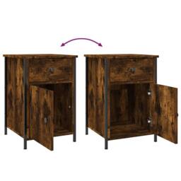 Berkfield Home Bedside Cabinet Smoked Oak 40x42x60 cm Engineered Wood in Brown - Size: 40 x 42 x 60 cm - thumbnail 9