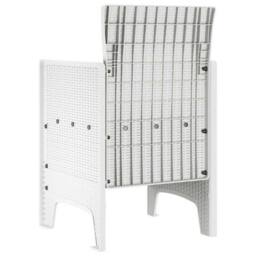 Berkfield Home White Garden Chairs with Cushions 4 pcs White Poly Rattan - thumbnail 5