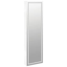 Berkfield Home Mirror Jewellery Cabinet with LED Lights Wall Mounted White - thumbnail 5