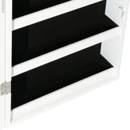 Berkfield Home Mirror Jewellery Cabinet with LED Lights Wall Mounted White - thumbnail 9