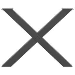 Berkfield Home Dining Table Legs X-Shaped 2 pcs Anthracite 90x(72-73) cm Steel in Black - thumbnail 5