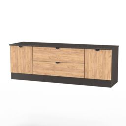 Ready Assembled 2 U Norway 2 Door 2 Drawer Superwide TV Unit (Ready Assembled) in Dark Grey - thumbnail 4