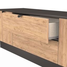 Ready Assembled 2 U Norway 2 Door 2 Drawer Superwide TV Unit (Ready Assembled) in Dark Grey - thumbnail 7