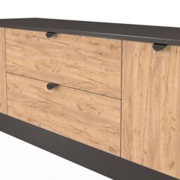 Ready Assembled 2 U Norway 2 Door 2 Drawer Superwide TV Unit (Ready Assembled) in Dark Grey - thumbnail 5