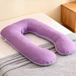 Ventryn Full Body U Pillow for Pregnant Women with Removable Cover in Purple
