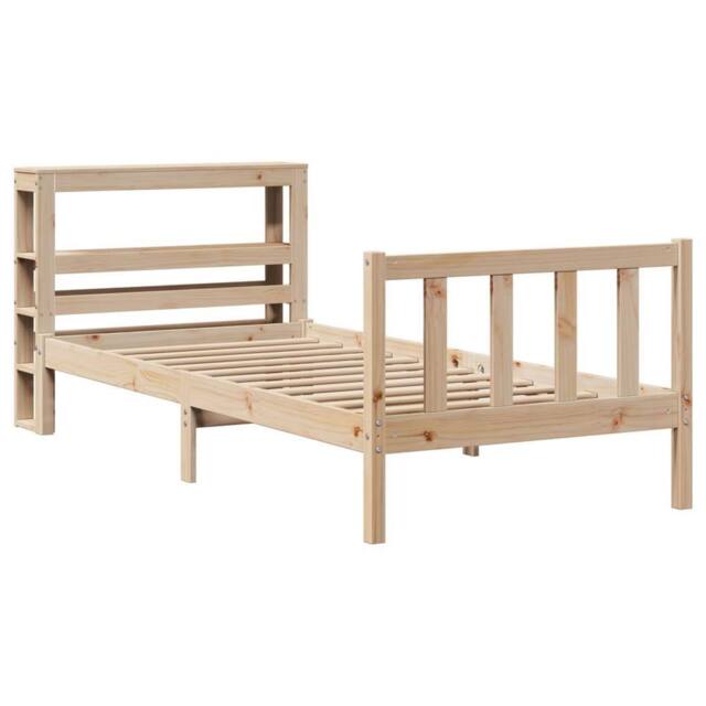 Berkfield Home Beautiful Bed Frame without Mattress 90x190 cm Single Solid Wood Pine in Light Brown - image 1