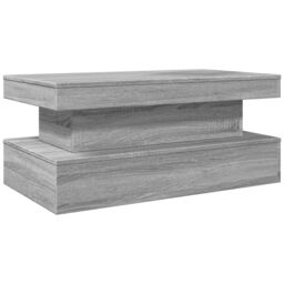 Berkfield Home Coffee Table with LED Lights Grey Sonoma 90x50x40 cm - Size: 90 x 50 x 40 cm - thumbnail 3