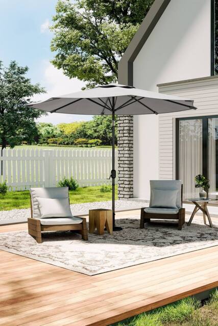 Living and Home 3m Traditional Garden Parasol（Base is not included） in Grey - image 1