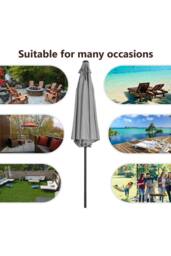 Living and Home 3m Traditional Garden Parasol（Base is not included） in Grey - thumbnail 5