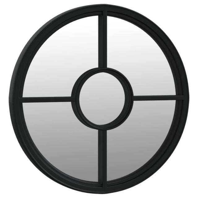 Berkfield Home Mirror Black 40x4 cm Iron Round for Indoor Use - image 1