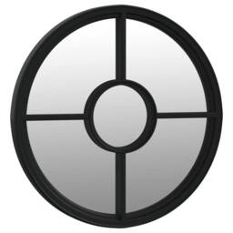 Berkfield Home Mirror Black 40x4 cm Iron Round for Indoor Use