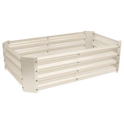 Harbour Housewares Raised Garden Beds - 2x Rectangular Bottomless Galvanised Steel Planter 120 x 60cm in Ivory - Size: 120 x 60 cm - thumbnail 6