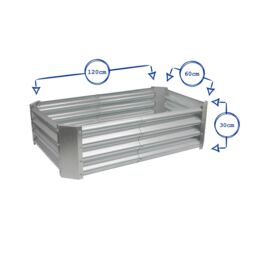 Harbour Housewares Raised Garden Beds - 2x Rectangular Bottomless Galvanised Steel Planter 120 x 60cm in Ivory - Size: 120 x 60 cm - thumbnail 7