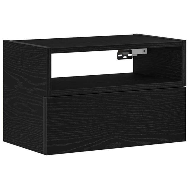 Berkfield Home Wall-mounted Bedside Cabinet Black 45x26x28.5 cm - image 1