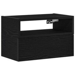 Berkfield Home Wall-mounted Bedside Cabinet Black 45x26x28.5 cm - thumbnail 1