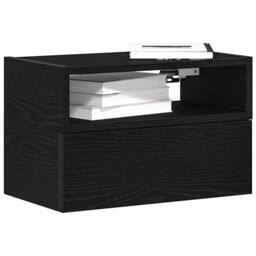 Berkfield Home Wall-mounted Bedside Cabinet Black 45x26x28.5 cm - thumbnail 2