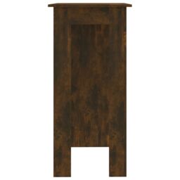 Berkfield Home Bar Table with Shelf Smoked Oak 102x50x103.5 cm Engineered Wood in Brown - thumbnail 4