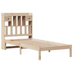Berkfield Home Bookcase Bed without Mattress 75x190 cm Small Single Solid Wood Pine in Brown - thumbnail 3