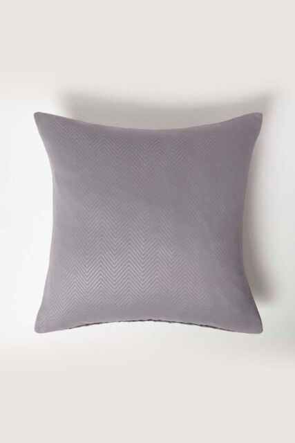 Homescapes Herringbone Cushion Cover in Grey - Size: 45 cm x 45 cm - image 1