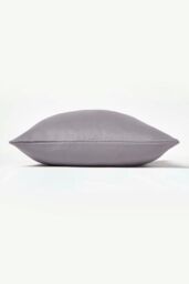 Homescapes Herringbone Cushion Cover in Grey - Size: 45 cm x 45 cm - thumbnail 3